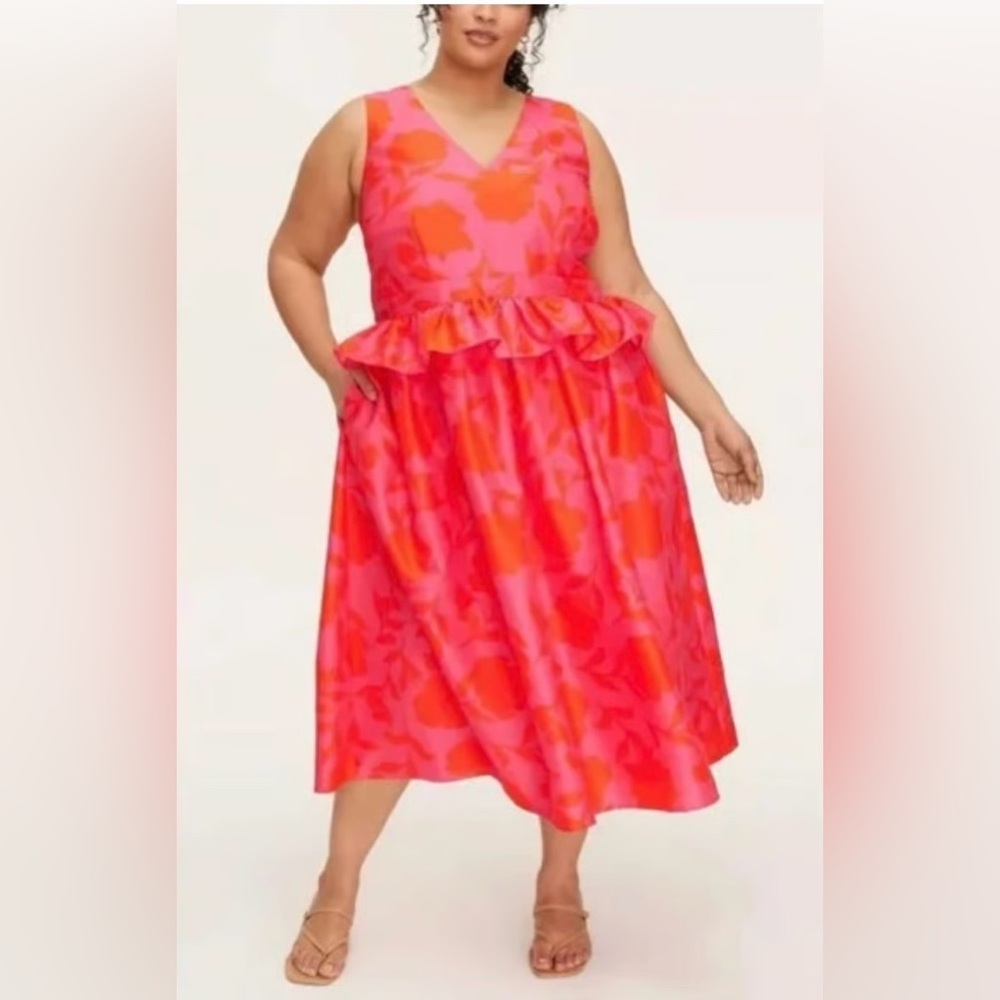 kate spade new york x Target | NWT Classic Rose Peplum Midi Dress | Size 20